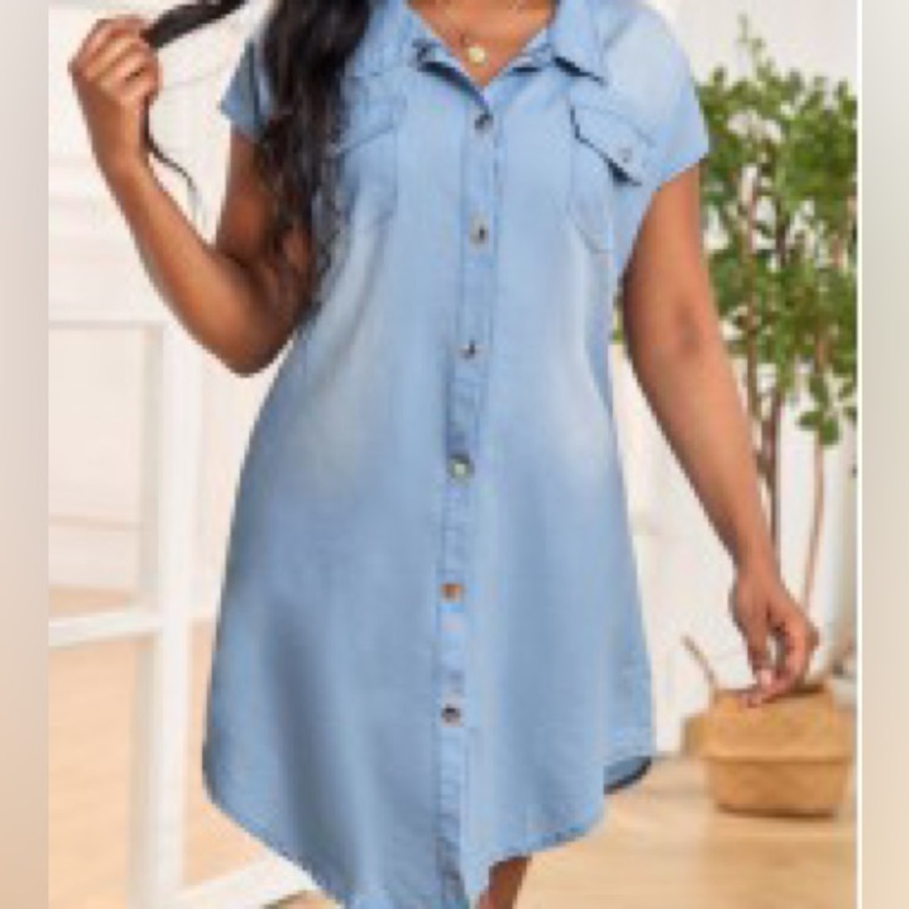 Light Washed Denim Mini Dress